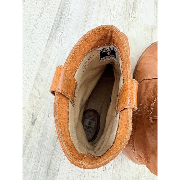 Frye Anna Shortie Tan Leather Western Mini Boot Womens Size 10 - Picture 10 of 16